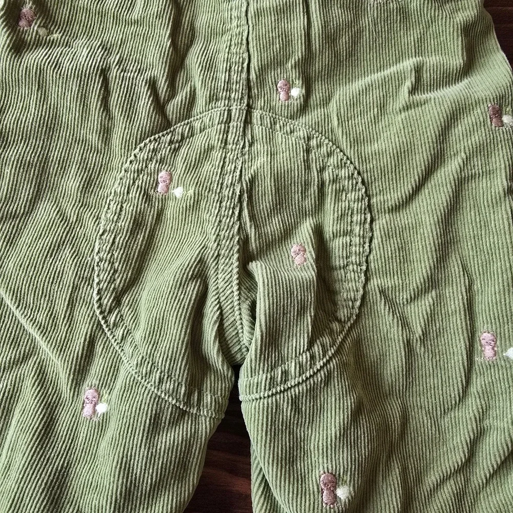 Vintage Gymboree Does Your Garden Grow Baby Corduroy Overalls & Striped Set 0-3M